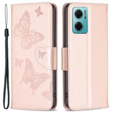  Xiaomi Redmi 10 5G Fodral Butterfly Ros&eacute;guld - Teknikhallen.se