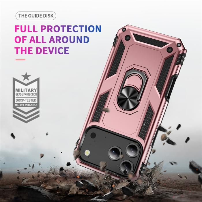 Bild 5,  iPhone 17 Pro Skal Shockproof Hybrid Ring Roséguld - Teknikhallen.se