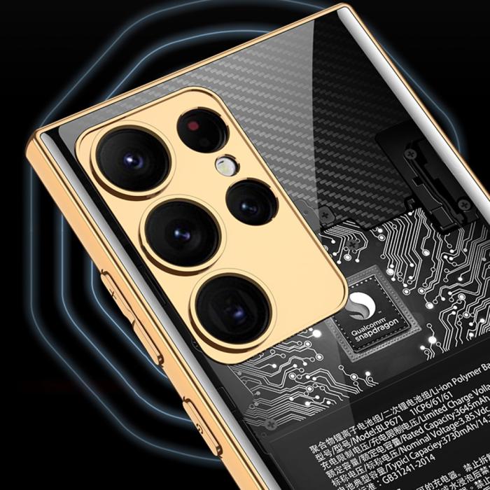 Bild 3, GKK GKK Galaxy S24 Ultra Skal Härdat Glas Electroplate Marmor Vit - Teknikhallen.se
