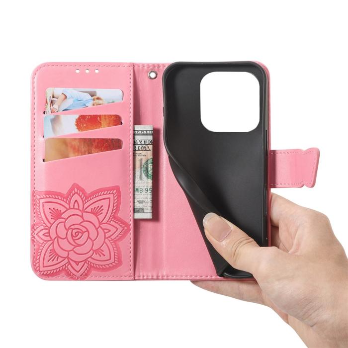 Bild 4,  Xiaomi 17 Fodral Läder Fjäril Rosa - Teknikhallen.se