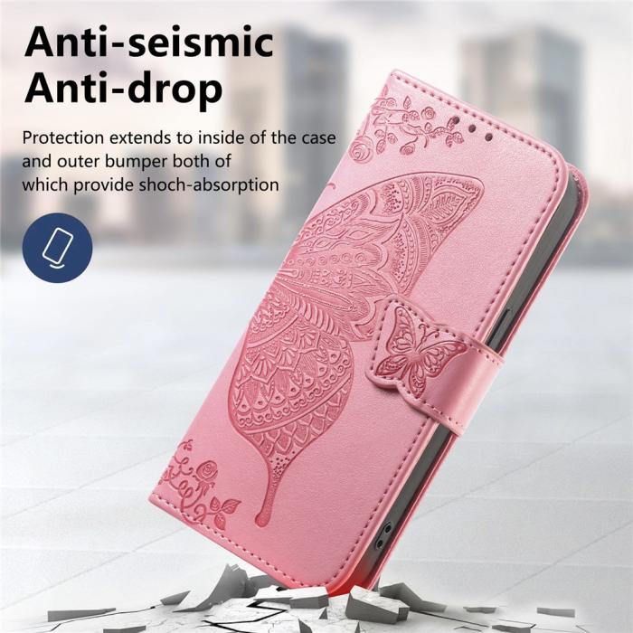 Bild 5,  Xiaomi 17 Fodral Läder Fjäril Rosa - Teknikhallen.se