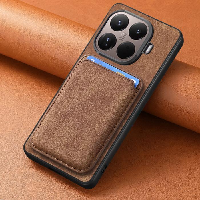 Bild 4,  Xiaomi 17T Pro Skal Retro PU Läder Med Avtagbart Kortfack Brun - Teknikhallen.se