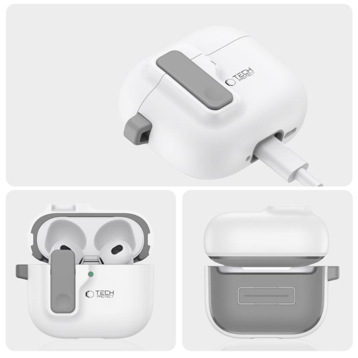 Bild 4, Tech-Protect Tech-Protect AirPods 4 Skal Slim Hook Vit - Teknikhallen.se