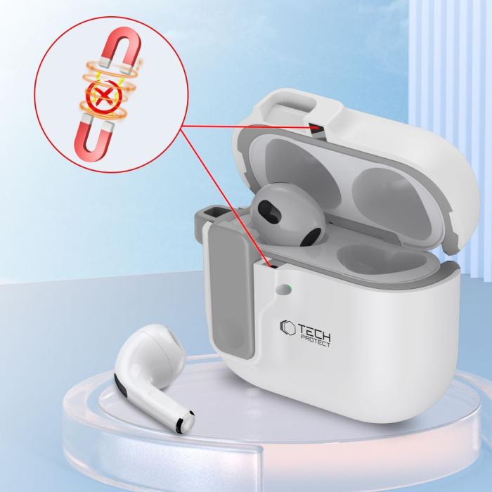 Bild 5, Tech-Protect Tech-Protect AirPods 4 Skal Slim Hook Vit - Teknikhallen.se