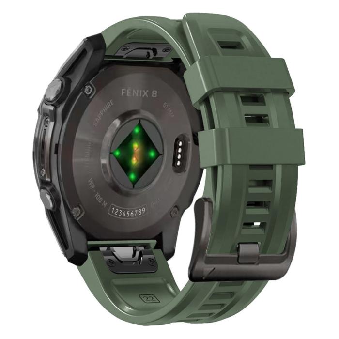 Bild 2, Tech-Protect Tech-Protect Garmin Fenix 20 mm Armband Silicone Military Green - Teknikhallen.se