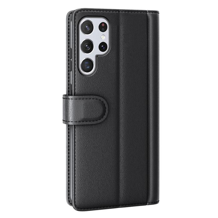 Bild 3,  Samsung Galaxy S22 Ultra Fodral Premium Äkta Läder Svart - Teknikhallen.se