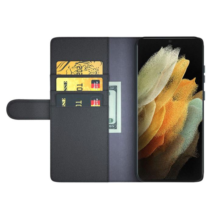Bild 4,  Samsung Galaxy S22 Ultra Fodral Premium Äkta Läder Svart - Teknikhallen.se