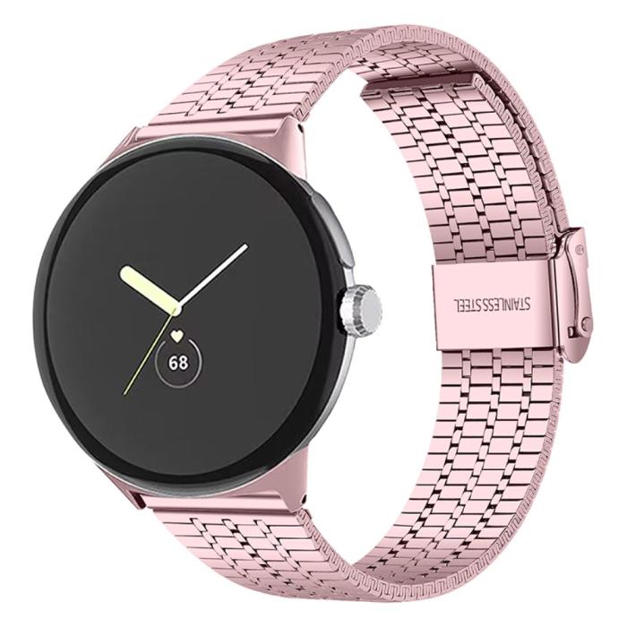 Bild 2,  Google Pixel Watch / Watch 2 Metallarmband Ljus Rosa - Teknikhallen.se