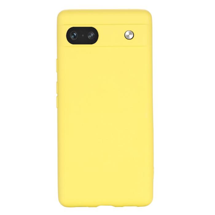Bild 3,  Google Pixel 7A Skal Liquid Silikon Med Strap Gul - Teknikhallen.se