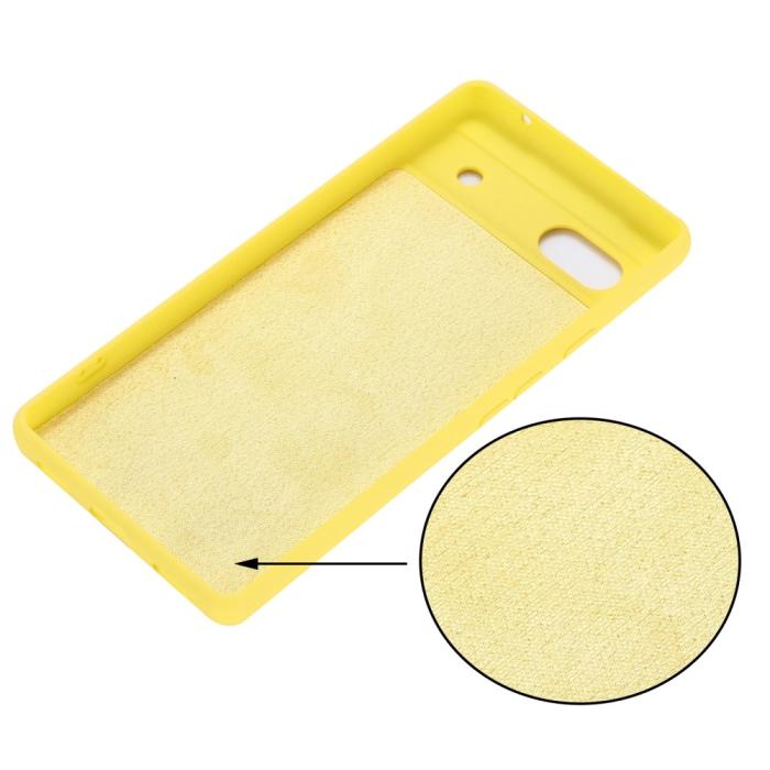 Bild 4,  Google Pixel 7A Skal Liquid Silikon Med Strap Gul - Teknikhallen.se