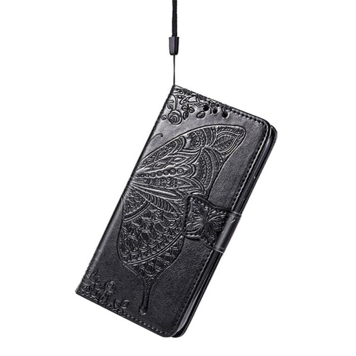 Bild 4,  Samsung Galaxy A16 Fodral Med Fjäril Tryck Svart - Teknikhallen.se