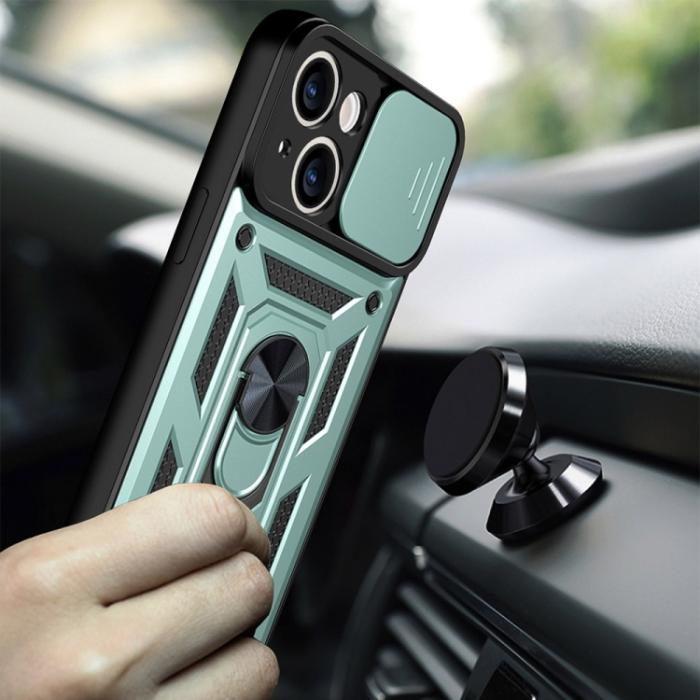 Bild 3,  iPhone 14 Pro Skal CamShield Hybrid Ring Grön - Teknikhallen.se