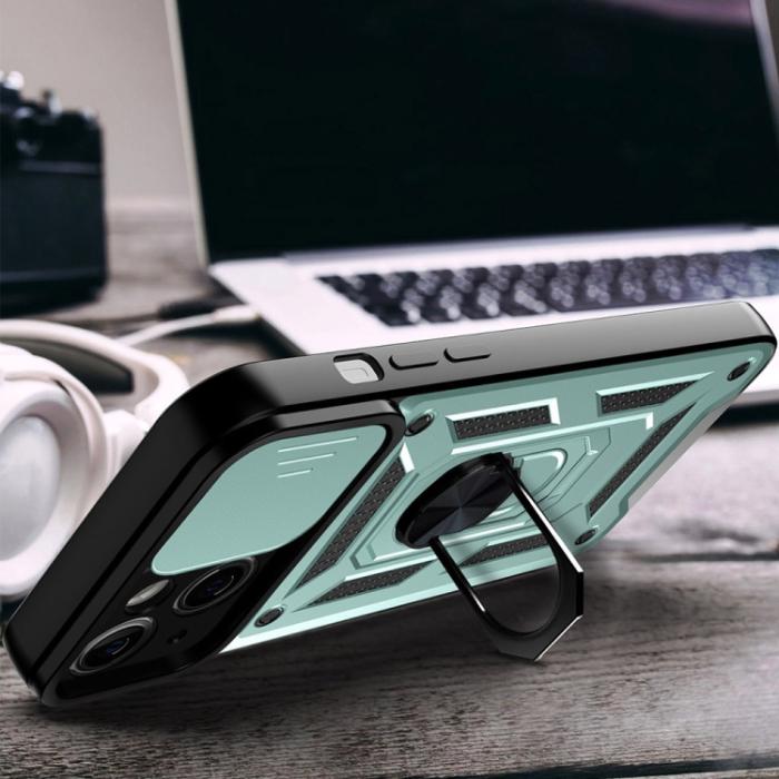 Bild 5,  iPhone 14 Pro Skal CamShield Hybrid Ring Grön - Teknikhallen.se
