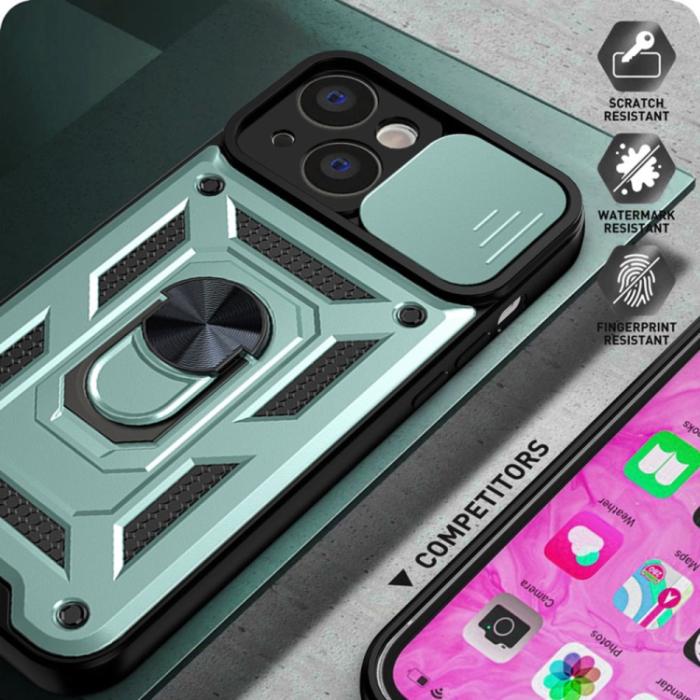 Bild 6,  iPhone 14 Pro Skal CamShield Hybrid Ring Grön - Teknikhallen.se