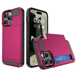  iPhone 15 Plus Skal Hybrid Armor Med Kortfack Hot Pink - Teknikhallen.se