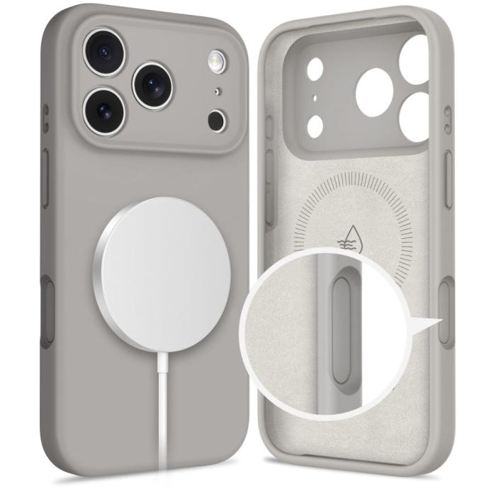 Bild 5, Tech-Protect Tech-Protect iPhone 17 Pro Skal MagSafe Silicone Stone Grey - Teknikhallen.se