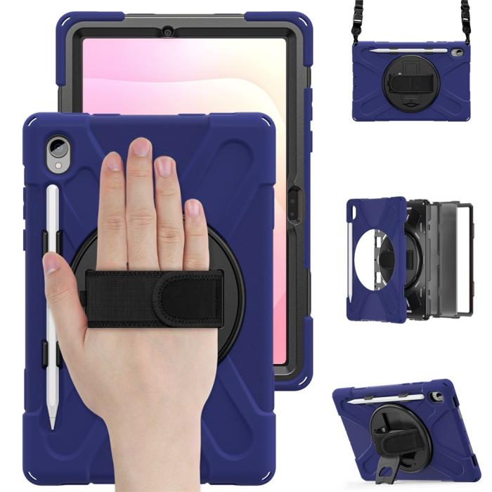 Bild 2,  Samsung Galaxy Tab S11 Skal Shockproof Hybrid Kickstand Mörk Blå - Teknikhallen.se