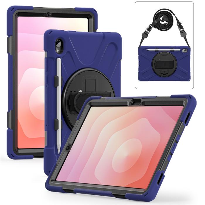 Bild 4,  Samsung Galaxy Tab S11 Skal Shockproof Hybrid Kickstand Mörk Blå - Teknikhallen.se