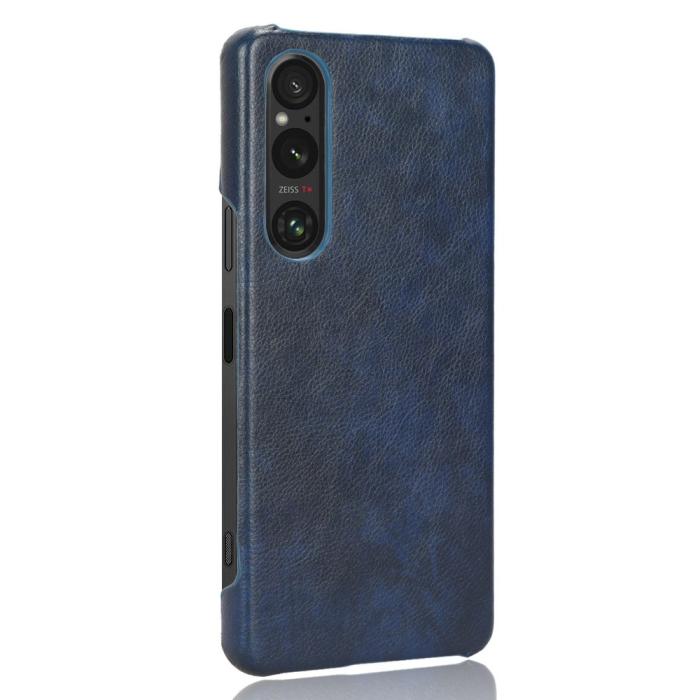 Bild 2,  Sony Xperia 1 V Skal Slim Läder Blå - Teknikhallen.se
