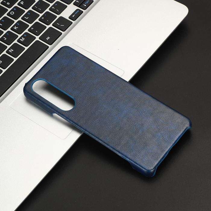 Bild 4,  Sony Xperia 1 V Skal Slim Läder Blå - Teknikhallen.se