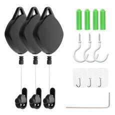  3-PACK VR Kabelh&aring;llare F&ouml;r Takmontering Svart - Teknikhallen.se