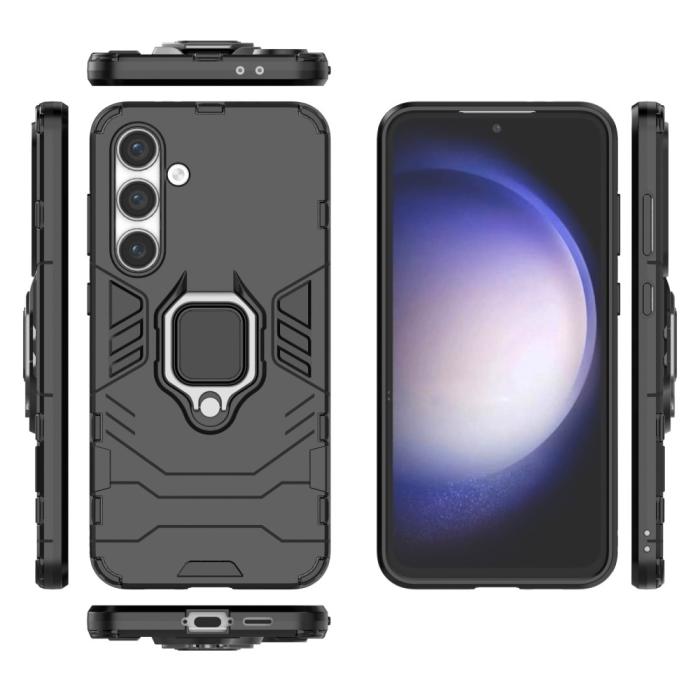 Bild 5,  Samsung Galaxy S24 FE Skal Hybrid Armor Ring Svart - Teknikhallen.se