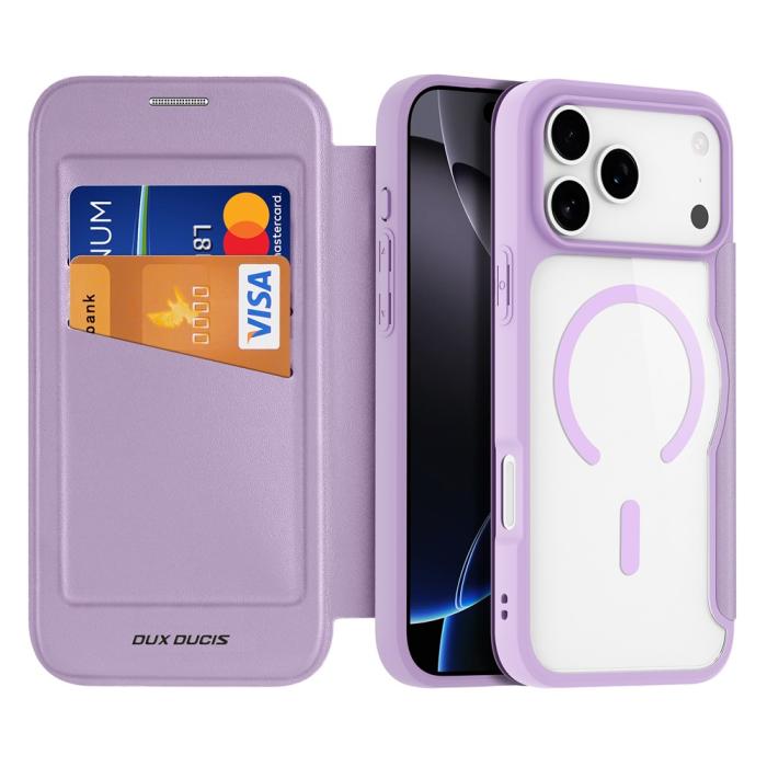 Bild 2, DUX DUCIS DUX DUCIS iPhone 17 Pro Max Fodral MagSafe Skin X Pro Lila / Rosa - Teknikhallen.se