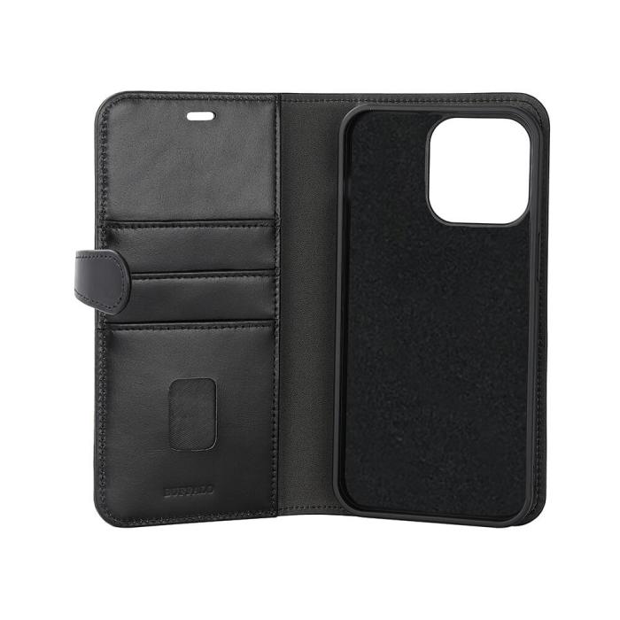 Bild 4, Buffalo Buffalo iPhone 15 Pro Max Fodral 2in1 Äkta Läder Svart - Teknikhallen.se
