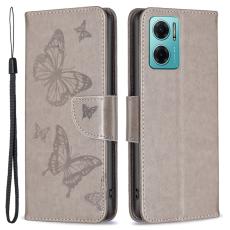  Xiaomi Redmi 10 5G Fodral Butterfly Gr&aring; - Teknikhallen.se