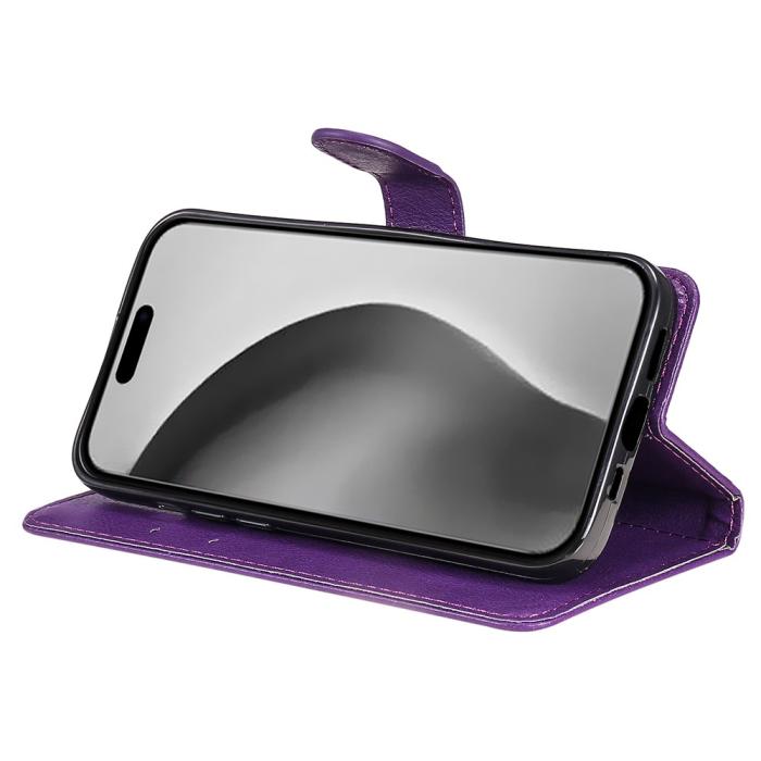 Bild 4,  iPhone 16 Pro Max Fodral Läder Lila - Teknikhallen.se