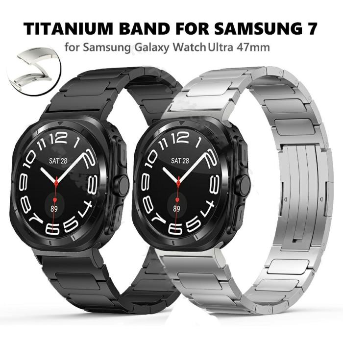 Bild 2,  Galaxy Watch Ultra (2025) / 47 mm Armband Steel Titanium Svart - Teknikhallen.se
