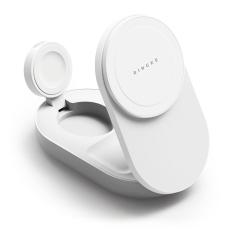 Ringke Ringke 25W 3in1 Tr&aring;dl&ouml;s Magnetisk MagSafe Laddare Vit - Teknikhallen.se