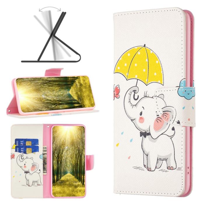 Bild 4,  iPhone 16 Plus Fodral Med Tryck Baby Elefant Vit - Teknikhallen.se