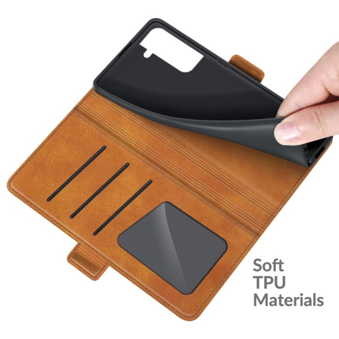 Bild 6,  Samsung Galaxy S22 Fodral Magnetisk Stängning Brun - Teknikhallen.se