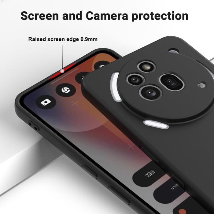 Bild 4,  Nothing Phone 3a Pro Skal Liquid Silikon Med Strap Svart - Teknikhallen.se