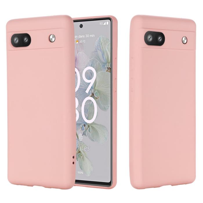 Bild 2,  Google Pixel 7A Skal Liquid Silikon Med Strap Rosa - Teknikhallen.se