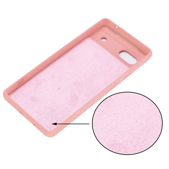 Bild 4,  Google Pixel 7A Skal Liquid Silikon Med Strap Rosa - Teknikhallen.se