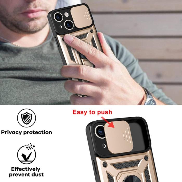 Bild 4,  iPhone 14 Pro Skal CamShield Hybrid Ring Guld - Teknikhallen.se