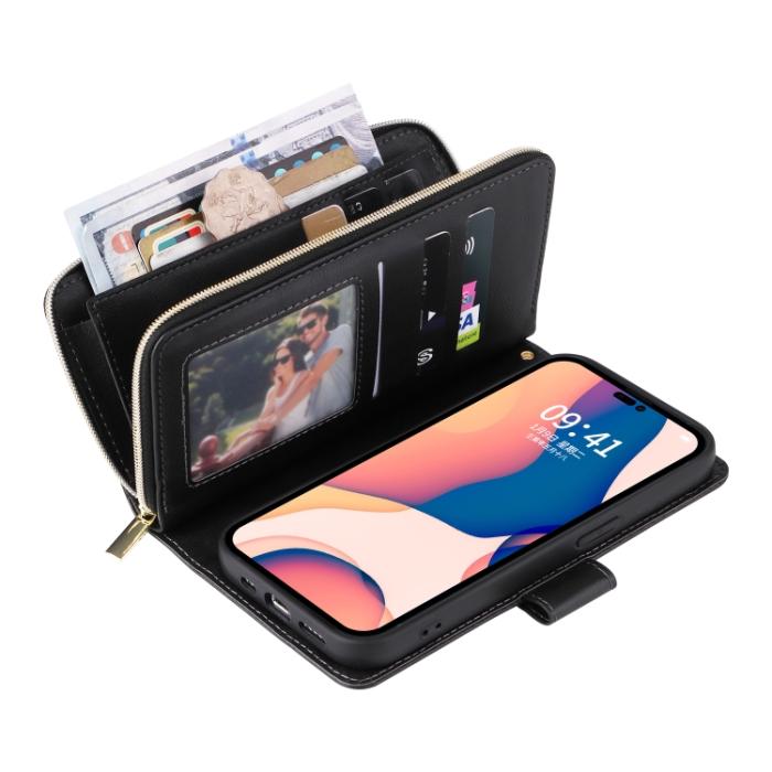 Bild 6,  iPhone 14 Pro Fodral 9-Kort Multifunktionell Svart - Teknikhallen.se