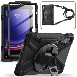  Galaxy Tab S10 Lite/S10 FE/S9 FE/S9/S8/S7 Skal 360° Hybrid Svart - Teknikhallen.se