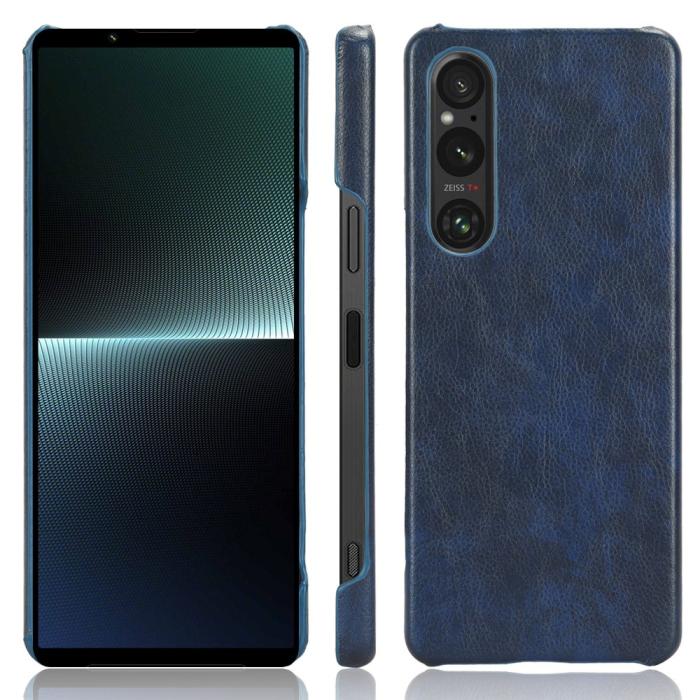 Bild 5,  Sony Xperia 1 V Skal Slim Läder Blå - Teknikhallen.se