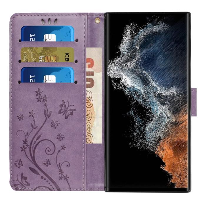 Bild 2,  Samsung Galaxy S23 Ultra Fodral Med Tryck Ljus Lila - Teknikhallen.se