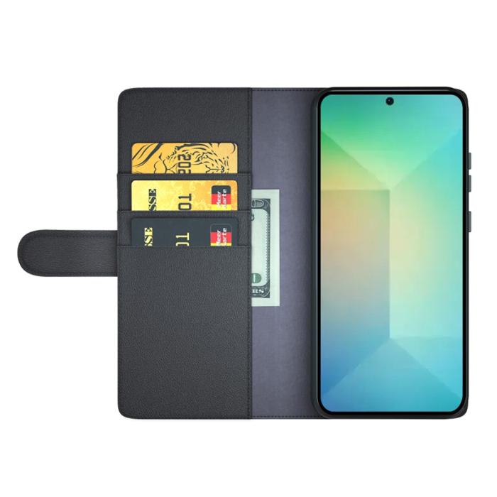 Bild 2,  Samsung Galaxy S25 Fodral Premium Äkta Läder Svart - Teknikhallen.se