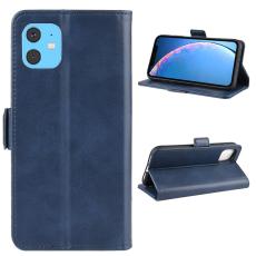  iPhone 11 - Pl&aring;nboksfodral PU-L&auml;der - M&ouml;rk Bl&aring; - Teknikhallen.se
