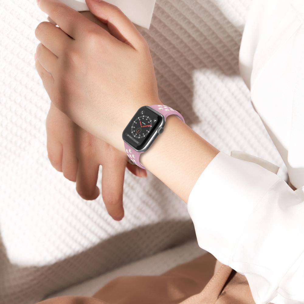 ColorPop Sportarmband Dual-Color Apple Watch 42/44/45/49 mm (M/L) Lavender/Rosa - Teknikhallen.se