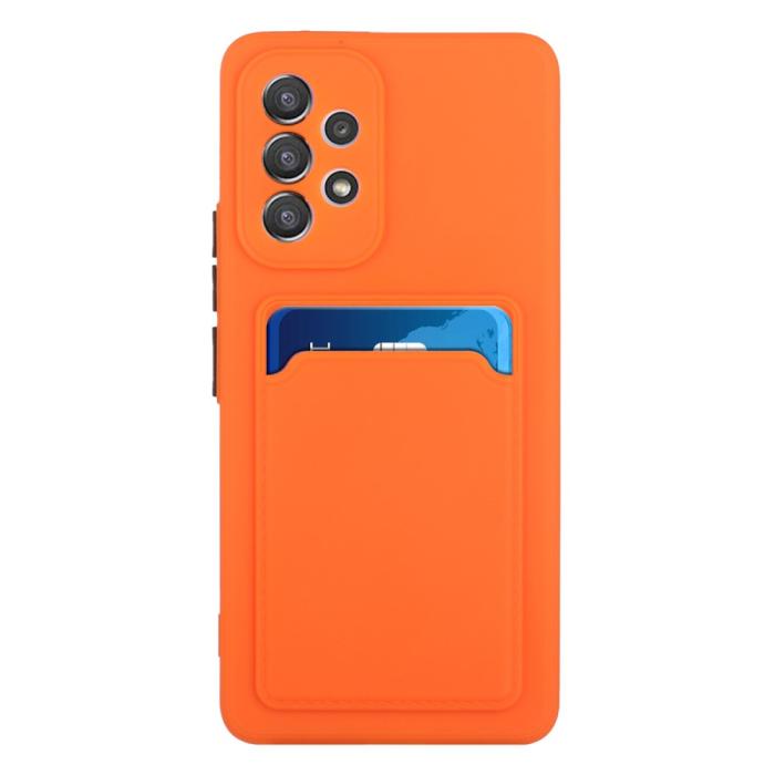 Bild 2,  Samsung Galaxy A53 5G Skal TPU Kortfack Orange - Teknikhallen.se