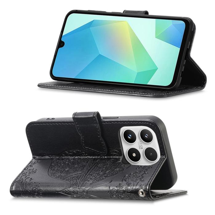 Bild 2,  Xiaomi 17 Fodral Läder Fjäril Svart - Teknikhallen.se
