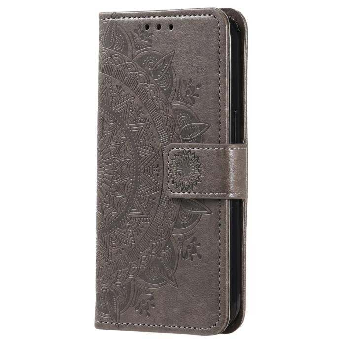 Bild 5,  Samsung Galaxy A34 5G Fodral Mandala Läder Grå - Teknikhallen.se