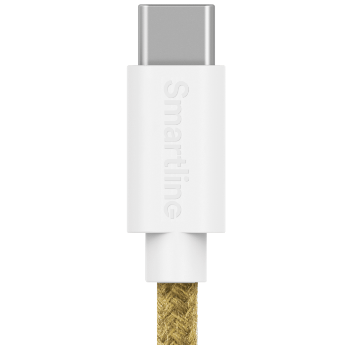 Bild 3, Smartline Smartline 2m 3A USB-C Fuzzy Laddningskabel Sand - Teknikhallen.se