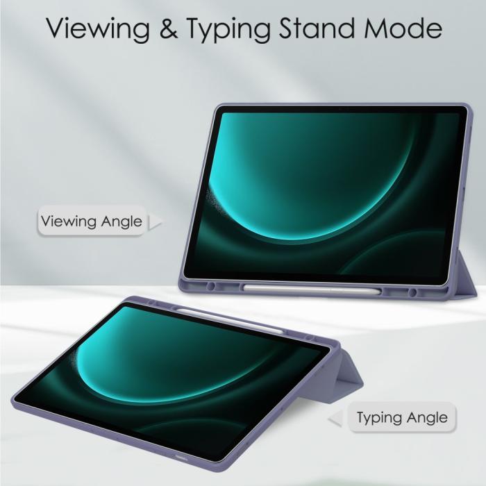Bild 2,  Galaxy Tab S9 FE Plus Fodral Hybrid Pennhållare Lila - Teknikhallen.se